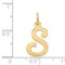 14K Gold Polished Fancy Initial Letter S Charm Pendant Jewerly 20mm x 11mm